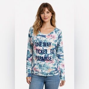 Vintage So Tropical Graphic Sweatshirt One Way Ticket to Paradise